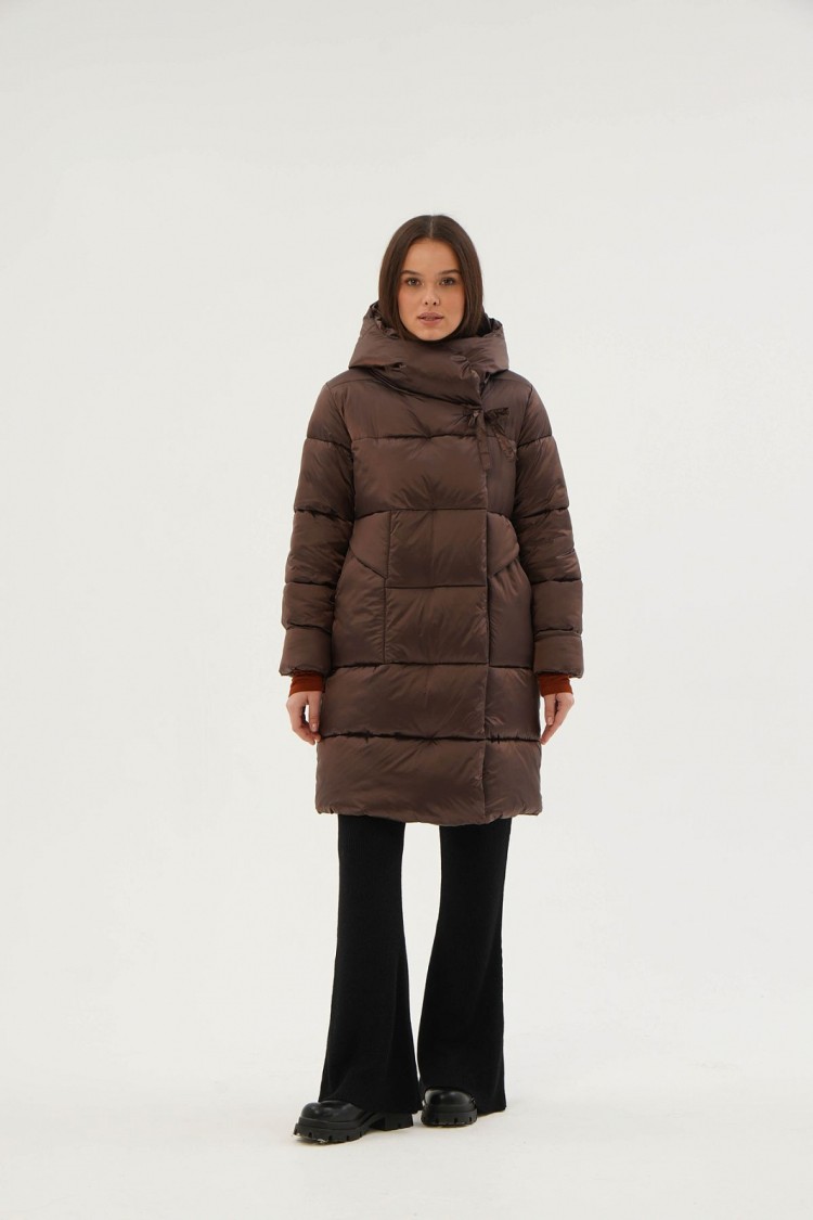 Женская куртка Maritta BRAUNI(БРАУНИ)    Размеры(EUR) 42,48,50    Утеплитель-изософт(200+60гр). Длина 95см. Цвет: 18-шоколад