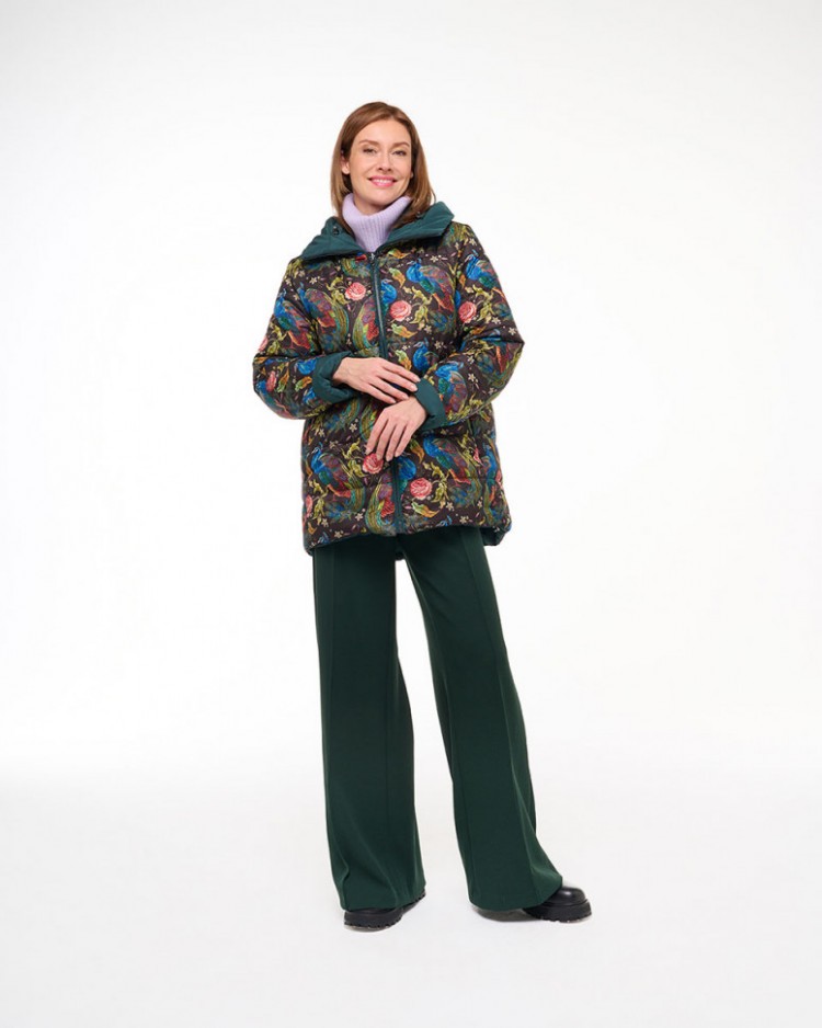 Женская двусторонняя куртка Dixi Coat 5125-115/print  Артикул 5125-115. Длина спины 78 cм. Наполнитель- Zero down(120гр.)  Цвет: 79-бирюзовый.  Размеры(EUR) 38,40,44