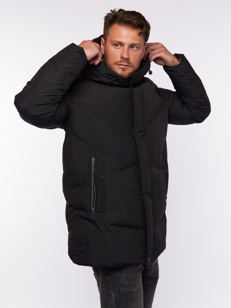 Мужская куртка DARIO BELTRAN 23316 черная Артикул 23316  Цвет: черный Длина 85см  Наполнитель: EcoDown(Sorona)   Размеры: L,XL,XXL,XXXL