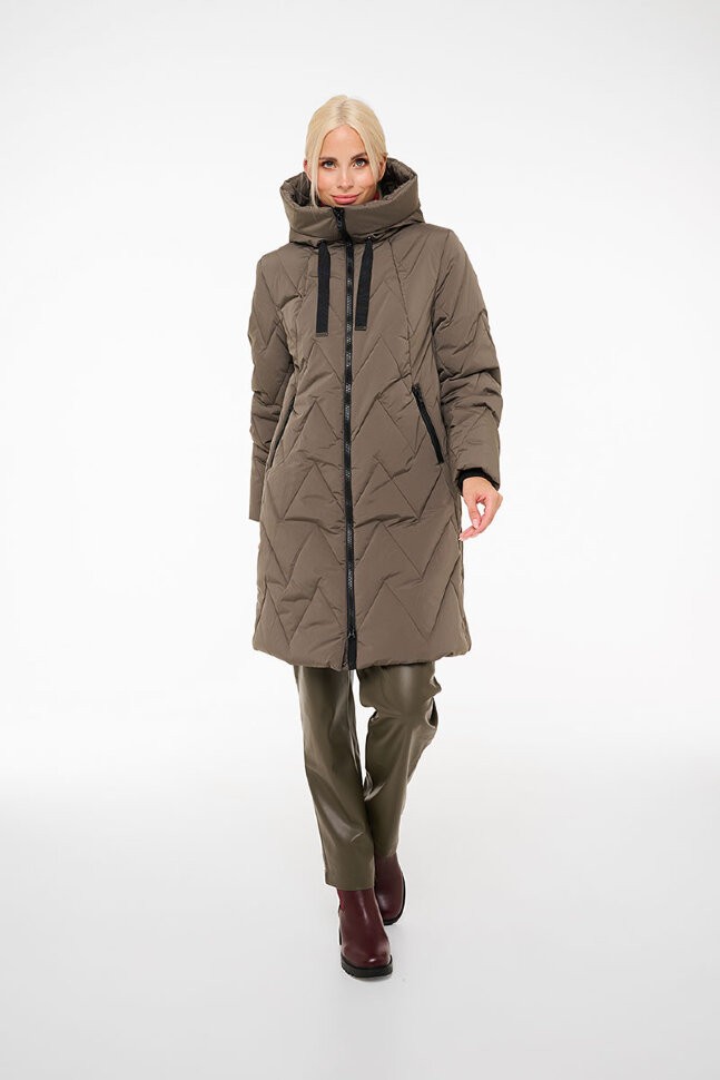 Женское пальто Dixi Coat  5085-121 Артикул 5085-121 . Длина спины 95cм. Наполнитель- Zero down(180гр.)  Цвет: 77- оливковый  Размеры(EUR) 34,36,38,40,42,44